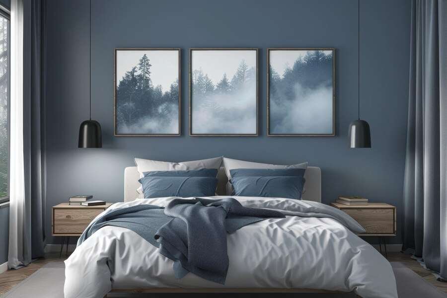 Bedroom Grey Blue